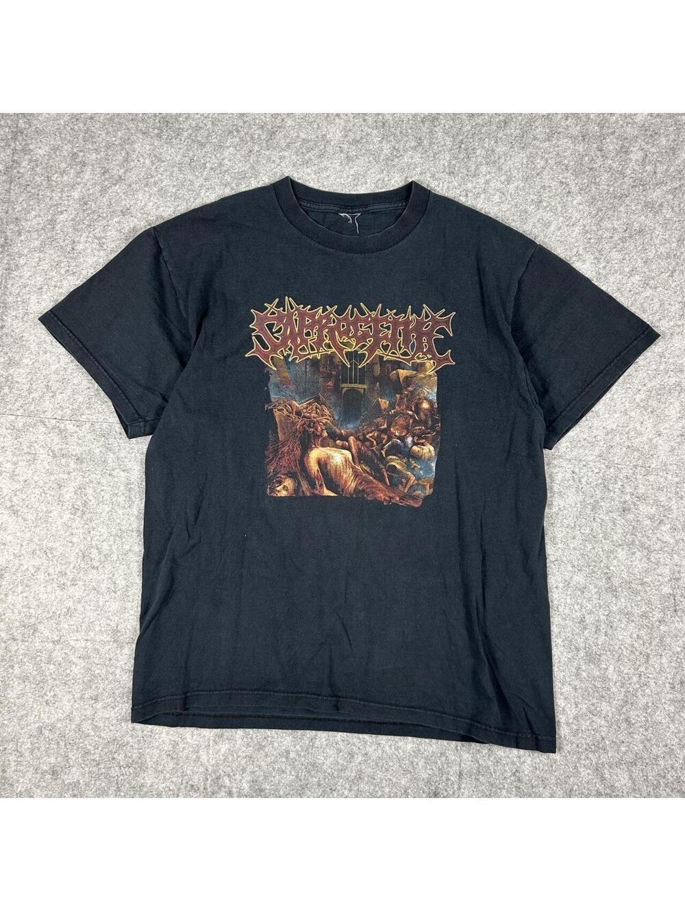 Vintage Saprogenic Wet Sound of Flesh on Concrete Metal Y2K Band T-Shirt Size L